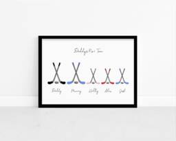 Personalised Hockey Family Stick Print - Custom Wall Art Player Fan Gifts - thumbnail 1