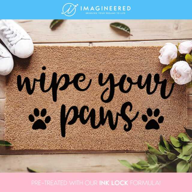 Wipe Your Paws Dog Doormat - Coconut Coir Welcome Mat Pawprints Funny Door Lover Gift Home Decor - image 1