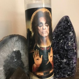 Alice Cooper Funny Prayer Candle, Celebrity Religious - thumbnail 3