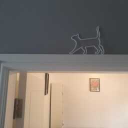 Stealthy Stroll Cat Silhouette Wall/Door Topper - Home Decor, Window Silhouette, Gothic Window Cat - thumbnail 2