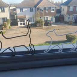 Stealthy Stroll Cat Silhouette Wall/Door Topper - Home Decor, Window Silhouette, Gothic Window Cat - thumbnail 3