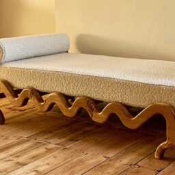 Solid Oak Boucl?? Day Bed - Luxury Handcrafted UK Furniture Home Decor - thumbnail 3