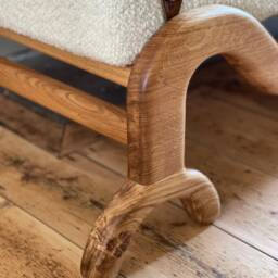 Solid Oak Boucl?? Day Bed - Luxury Handcrafted UK Furniture Home Decor - thumbnail 4