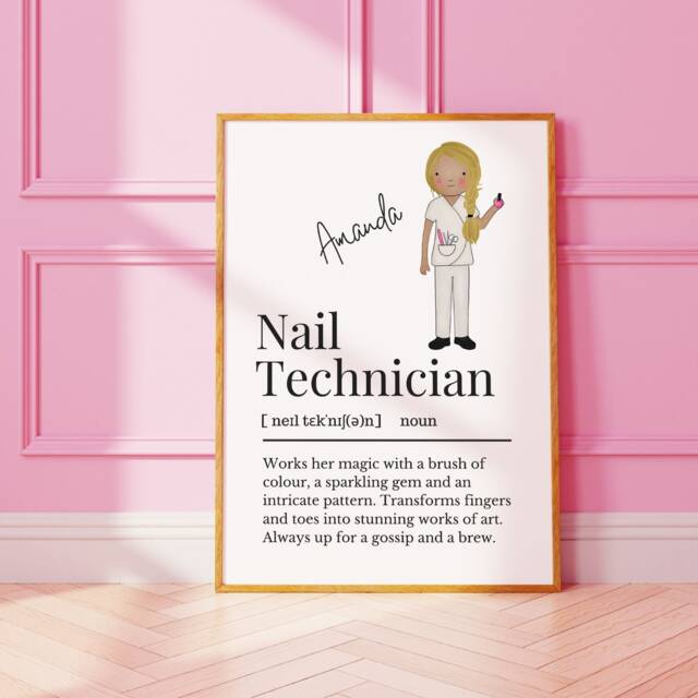 Personalisable Nail Technician Print, Print For Tech, Gift Idea Technician, Salon Wall Art, Custom Artist - image 1