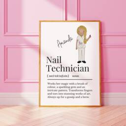 Personalisable Nail Technician Print, Print For Tech, Gift Idea Technician, Salon Wall Art, Custom Artist - thumbnail 1