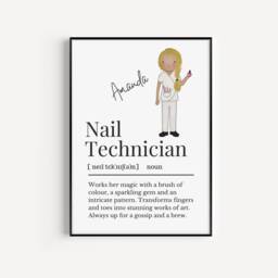 Personalisable Nail Technician Print, Print For Tech, Gift Idea Technician, Salon Wall Art, Custom Artist - thumbnail 2