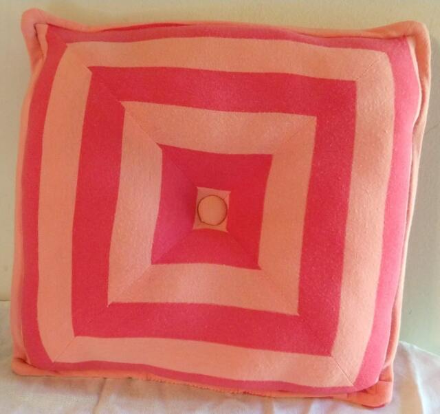 striped Accent Pillow, Two-Tone Orange Square Design - image 1