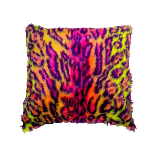 Gorgeous Carnival Leopard Fluffy Cushion Cover, Great Fun Fluff Soft Fabric Perfect Scatter Cushion For Sofa & Bed Fits 18 - image 1