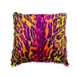 Gorgeous Carnival Leopard Fluffy Cushion Cover, Great Fun Fluff Soft Fabric Perfect Scatter Cushion For Sofa & Bed Fits 18 - thumbnail 1
