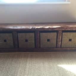 Handmade Rustic Tv Unit With Storage. Made From Old French Wood - thumbnail 4