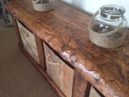 Handmade Rustic Tv Unit With Storage. Made From Old French Wood - thumbnail 1