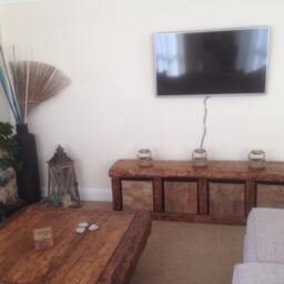 Handmade Rustic Tv Unit With Storage. Made From Old French Wood - thumbnail 2
