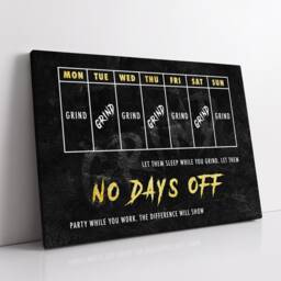 No Days Off Weekly Planner Hustle Motivational Inspirational, Framed Canvas Wall Art Poster Print, Home Office & Room Decor, Gift Idea - thumbnail 3