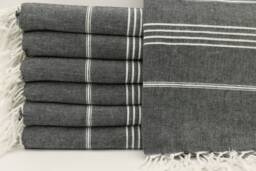 "Black Blanket, Turkish Throw, Beach Towel, Ed Rug, Turkish Towel, 65""x83"