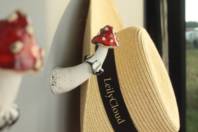 Mushroom Hook, Towel Rack, Decor, Amanita Coat Hooks, Hat Clothing Wall Rack Mount, Hanger - image 1