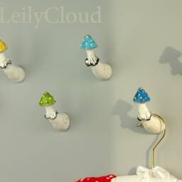 Mushroom Hook, Towel Rack, Decor, Amanita Coat Hooks, Hat Clothing Wall Rack Mount, Hanger - thumbnail 3