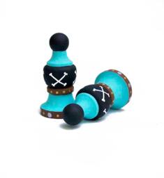 Finials - Pair Of Custom Hand Painted For Curtain Rod Pirate Or Any Theme