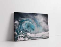 stormy Ocean Wave Canvas Print Deep Blue Modern Wall Art For Home Decor - thumbnail 1