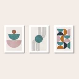 Abstract Wall Art Posters, Set Of 3 Living Room Prints - thumbnail 1