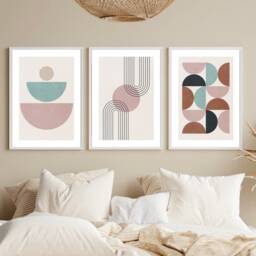 Abstract Wall Art Posters, Set Of 3 Living Room Prints - thumbnail 3