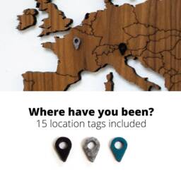 Wooden World Map - Oak/Walnut Bamboo Map - Canvas Push Pin Wood Large Travel Wall Decor Art Home - thumbnail 4