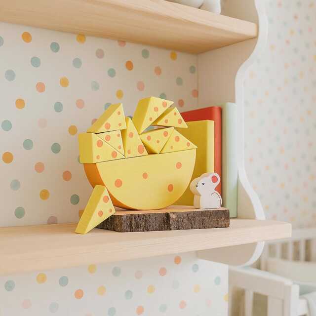 Wooden Stacking Mouse & Cheese Balance Toy, Animals Toys, Animal Figures, Montessori Gift For Toddlers - image 1