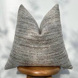 Neutral Woven Pillow Cover, Beige Taupe Boho Euro Sham - Duties Paid Usa - thumbnail 2