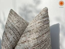 Neutral Woven Pillow Cover, Beige Taupe Boho Euro Sham - Duties Paid Usa - thumbnail 1