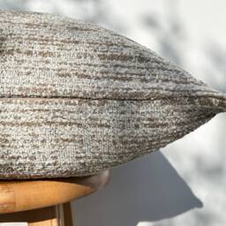 Neutral Woven Pillow Cover, Beige Taupe Boho Euro Sham - Duties Paid Usa - thumbnail 4