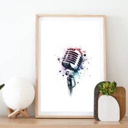 Singing Poster Set - Of 3 Prints - Watercolor Painting Present Picture Music Wall Art Gift For Singer Birthday - thumbnail 2