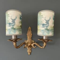Voyage Wilderness - Handmade, Candle Clip Half Shield Lampshade For Wall Lights
