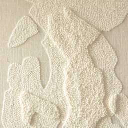 Stone V - Organic Sculptural Wall Hanging, Neutral Japandi Fiber Artwork, Stones Inspired Wool Tapestry On Jute Canvas, Modern Textile Art - thumbnail 3