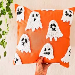 Halloween Ghost Pillow Cover, Spooky Home Decor - thumbnail 2