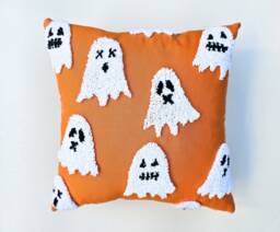 Halloween Ghost Pillow Cover, Spooky Home Decor - thumbnail 1