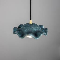 Rivale Pendant Light With Wavy Ceramic Shade Blue Earth 8.25 Ip20 - thumbnail 3