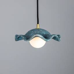 Rivale Pendant Light With Wavy Ceramic Shade Blue Earth 8.25 Ip20 - thumbnail 2