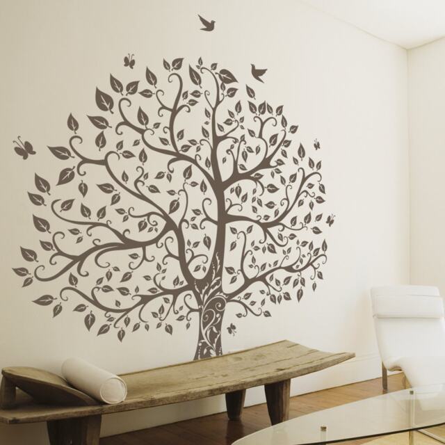 White Tree Wall Decal Huge Wall Decal Mural Stickers Nursery & Birds Art Tattoo Nature Decals Decor - 197 - image 1