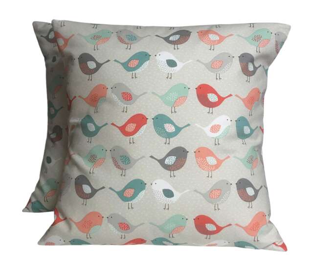 "1 X Fryetts Rossignol Pink Orange Blue Birds Cushion Covers 16"" 18"" 20"" 22" - image 1