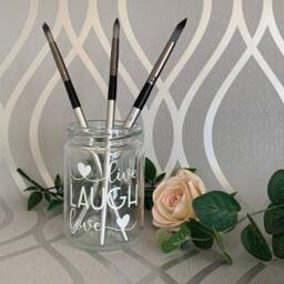Live Laugh Love Glass Jar Home Decor Storage - 11cm X 7cm - thumbnail 3