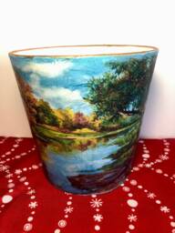 Plant Pot, Ceramic Pot, Pot & Planter, Flower Pot, Garden Pot, Indoor & Outdoor Pot, Decoupage, Gift, Pot Saucer, Home Garden Decoration