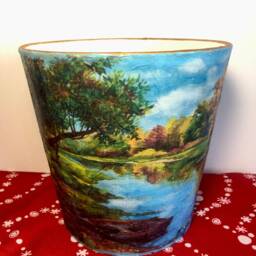 Plant Pot, Ceramic Pot, Pot & Planter, Flower Pot, Garden Pot, Indoor & Outdoor Pot, Decoupage, Gift, Pot Saucer, Home Garden Decoration - thumbnail 2