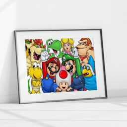 Game Friends Wall Art - Kids Playroom Decor, Classic Gamers Print - Printed Or Framed - thumbnail 2