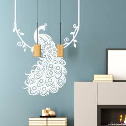 Peacock Wall Decal, Bedroom Art, Stickers, Living Room Hallway Home Decor - 188 - thumbnail 2