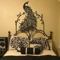 Peacock Wall Decal, Bedroom Art, Stickers, Living Room Hallway Home Decor - 188 - thumbnail 1