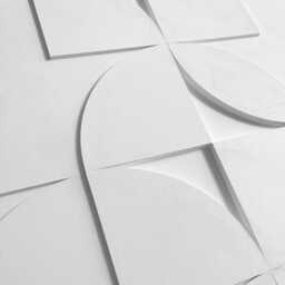Geometric Relief Wall Sculpture - Mid Century Modern Wood Art - 76x76cm - thumbnail 3