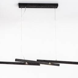 Wooden Linear Pendant Solo, Modern Loft Chandelier, Abstract Suspension Light, Dining Room Led Light - thumbnail 2