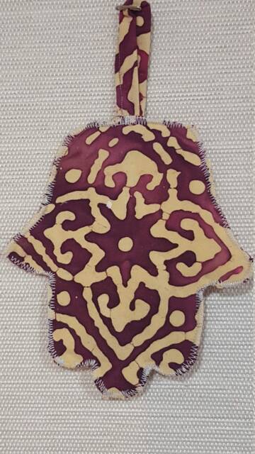 Hamsa - Small Batik Fabric Wall Hanging - image 1