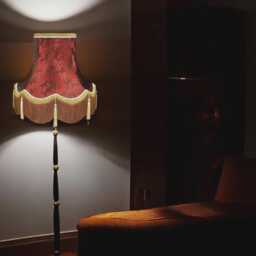 Burgundy Red Paisley Fabric Lampshade Handmade in The UK For Table & Floor Standard Lamp Shades, Ceiling Lights, Clip On Wall Lights - thumbnail 2