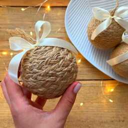 Christmas Rustic Ornaments Tree Toy Decoration Crochet Presents Home Decor Teacher Gift Bowl Filler - thumbnail 3