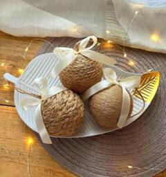 Christmas Rustic Ornaments Tree Toy Decoration Crochet Presents Home Decor Teacher Gift Bowl Filler